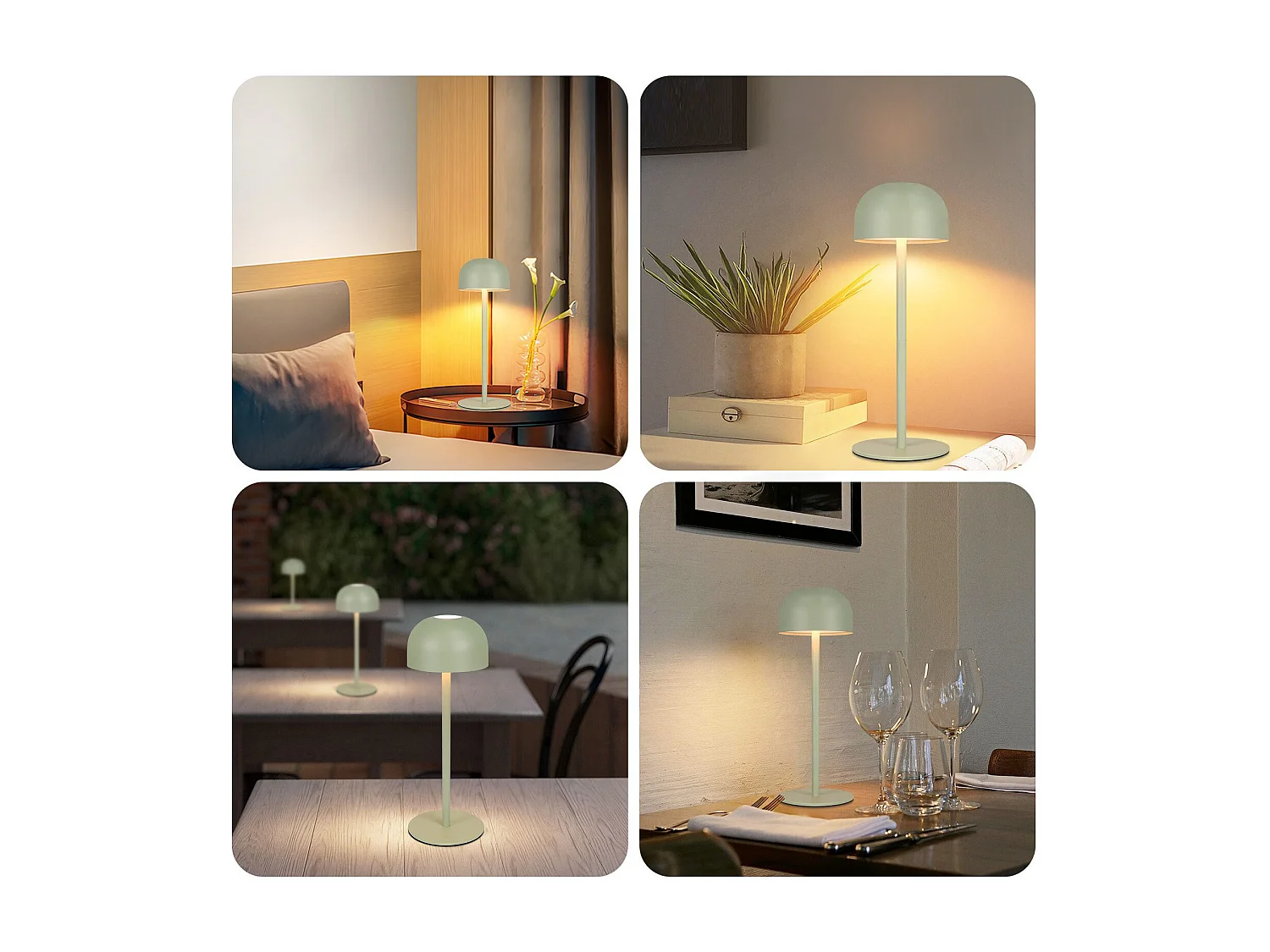 NETTLIFE Lampe de table LED sans fil, lot de 2 : Lampe de table tactile à intensité variable avec 3 températures de couleur