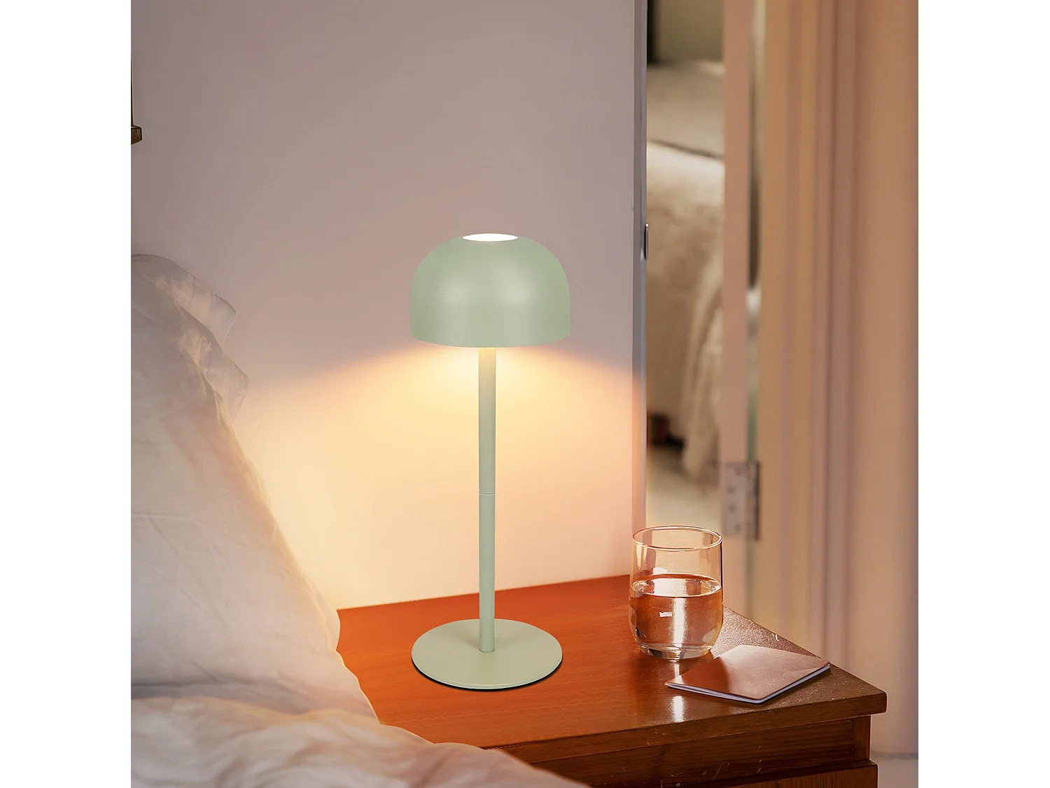 NETTLIFE Kabellose LED-Tischlampe, 2er-Pack: Dimmbare Touch-Tischlampe mit 3 Farbtemperaturen