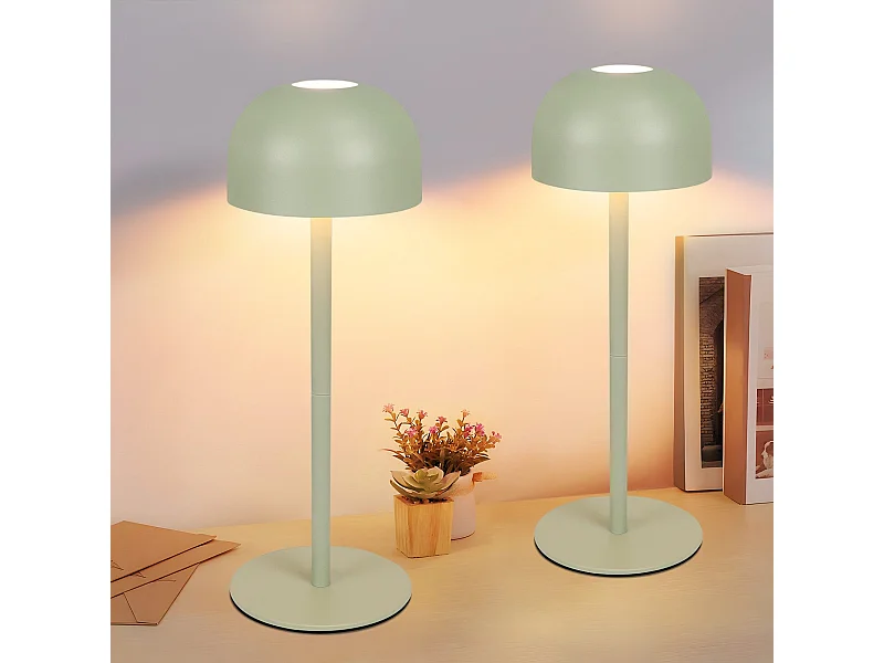 NETTLIFE Lampe de table LED sans fil, lot de 2 : Lampe de table tactile à intensité variable avec 3 températures de couleur