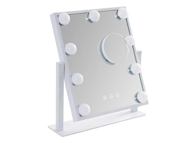 NETTLIFE Hollywood Mirror Verlichte Make-upspiegel - Kaptafelspiegel met 9 LED's Kleine cosmetische spiegel met licht Draaibaar 3 standen