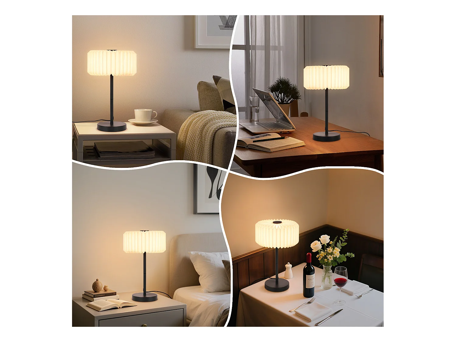 NETTLIFE Lampe de chevet vintage pour salon - Lampe de table avec câble design pour chambre à coucher