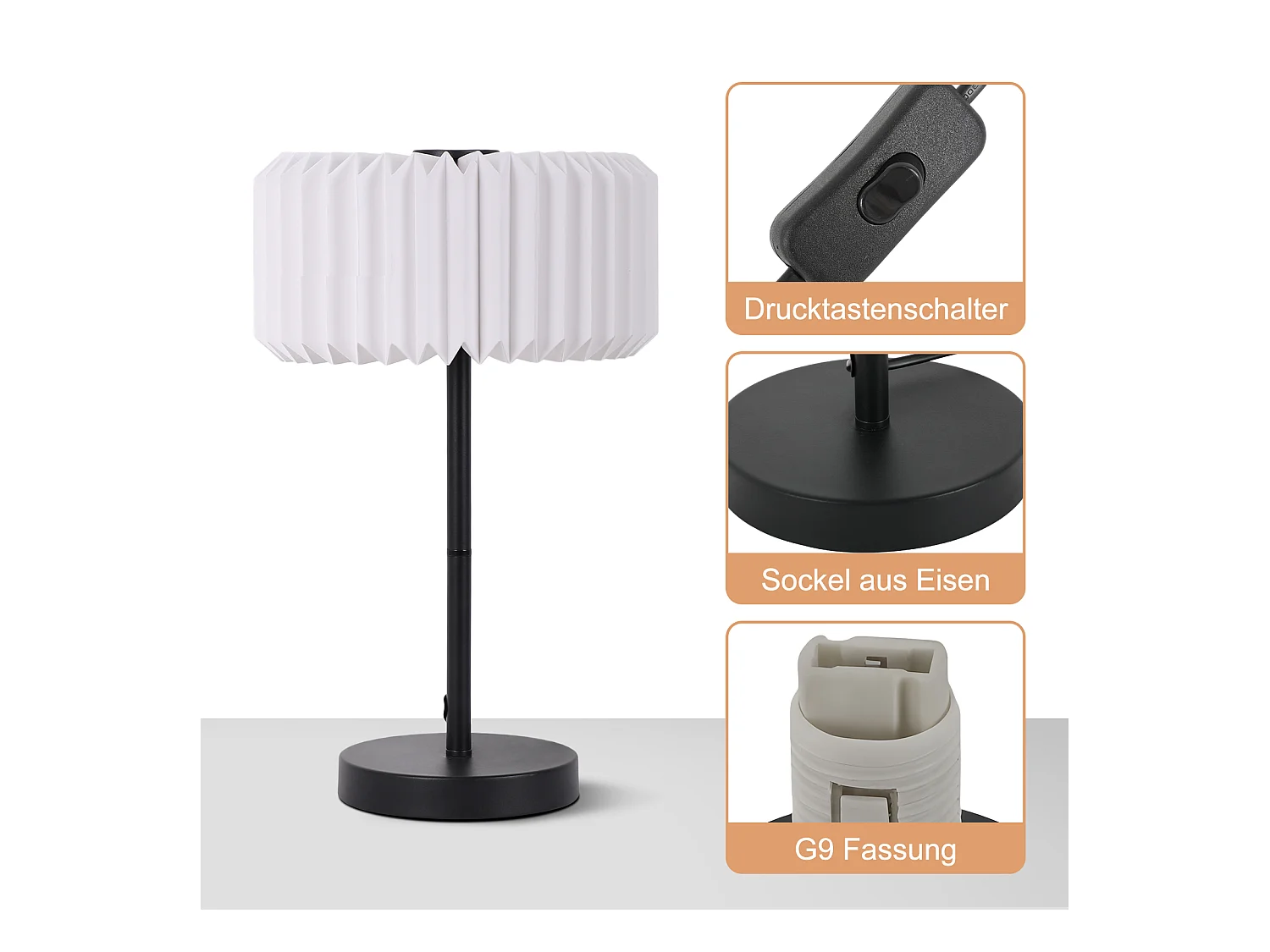 NETTLIFE Lampe de chevet vintage pour salon - Lampe de table avec câble design pour chambre à coucher