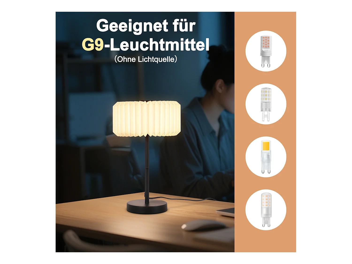 NETTLIFE Lampe de chevet vintage pour salon - Lampe de table avec câble design pour chambre à coucher