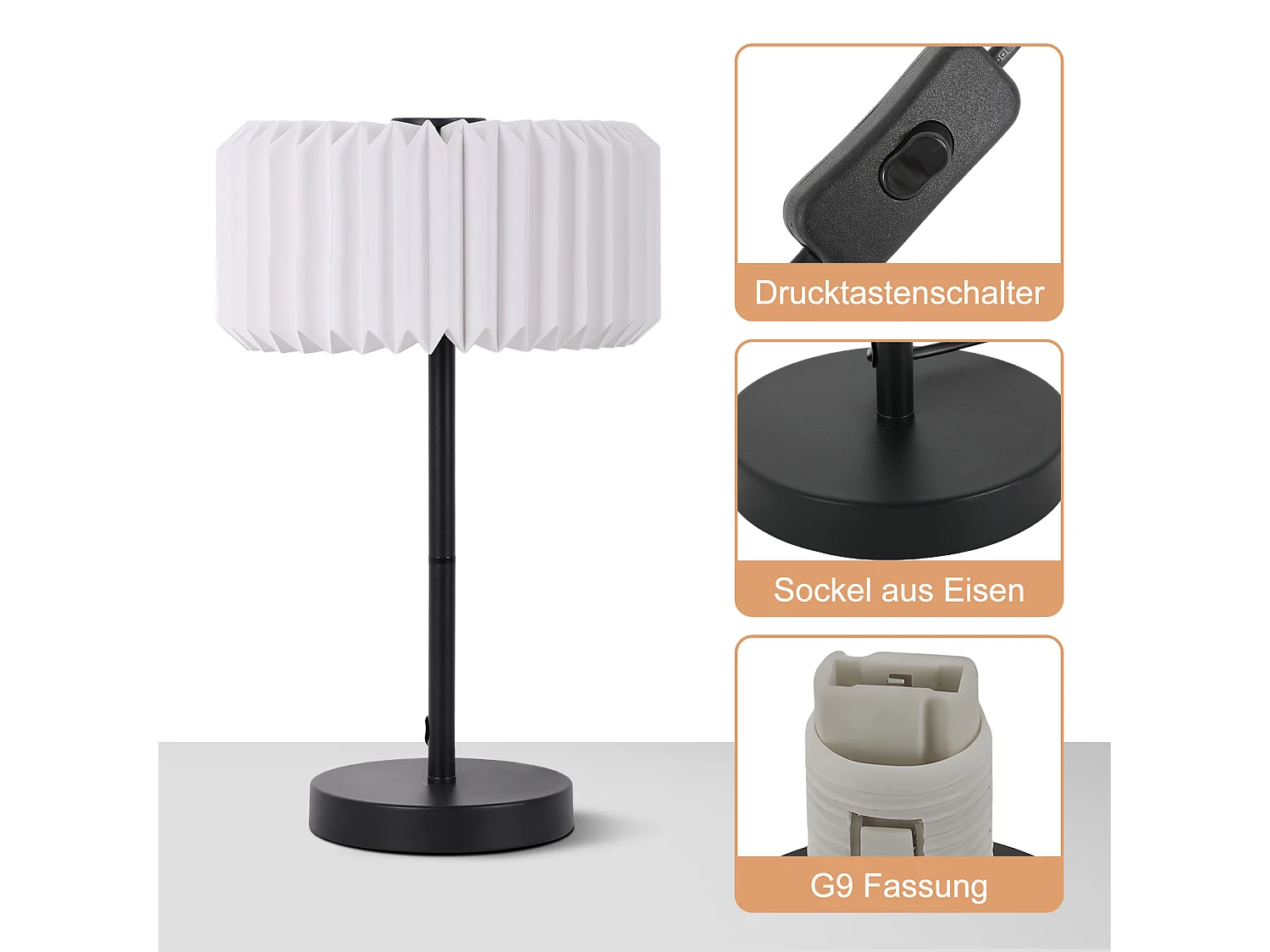 NETTLIFE Lampe de chevet vintage pour salon - Lampe de table avec câble design pour chambre à coucher