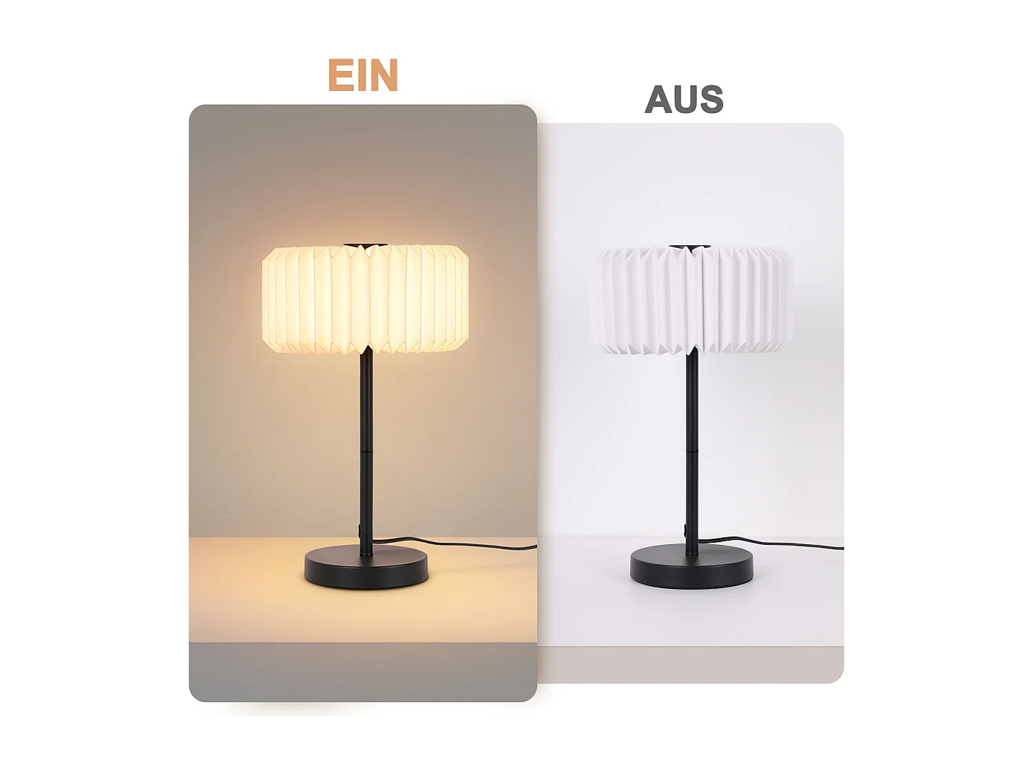 NETTLIFE Lampe de chevet vintage pour salon - Lampe de table avec câble design pour chambre à coucher