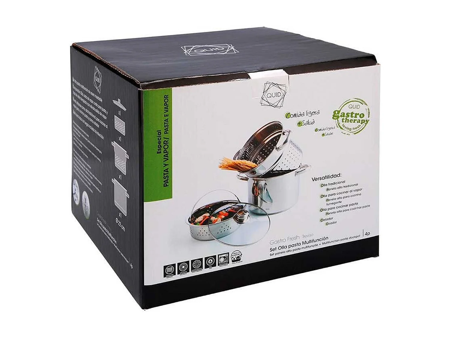 Batería de cocina 4 piezas Gastro Fresh Quid acero inoxidable Ø22 cm