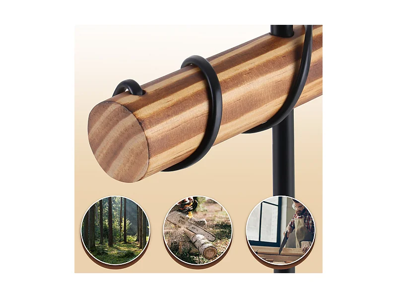 NETTLIFE Lampe de table salon lampe de table vintage bois: noir lampe de chevet 1 lumière au design industriel en métal douille e27 sans ampoule