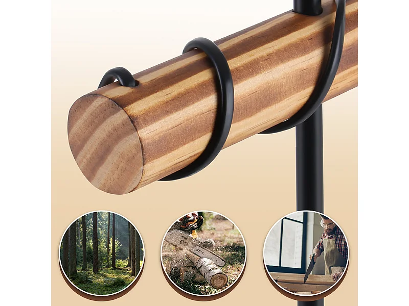 NETTLIFE Lampe de table salon lampe de table vintage bois: noir lampe de chevet 1 lumière au design industriel en métal douille e27 sans ampoule