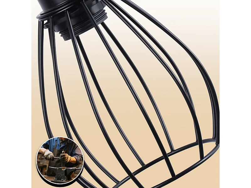 NETTLIFE Lampe de table salon lampe de table vintage bois: noir lampe de chevet 1 lumière au design industriel en métal douille e27 sans ampoule