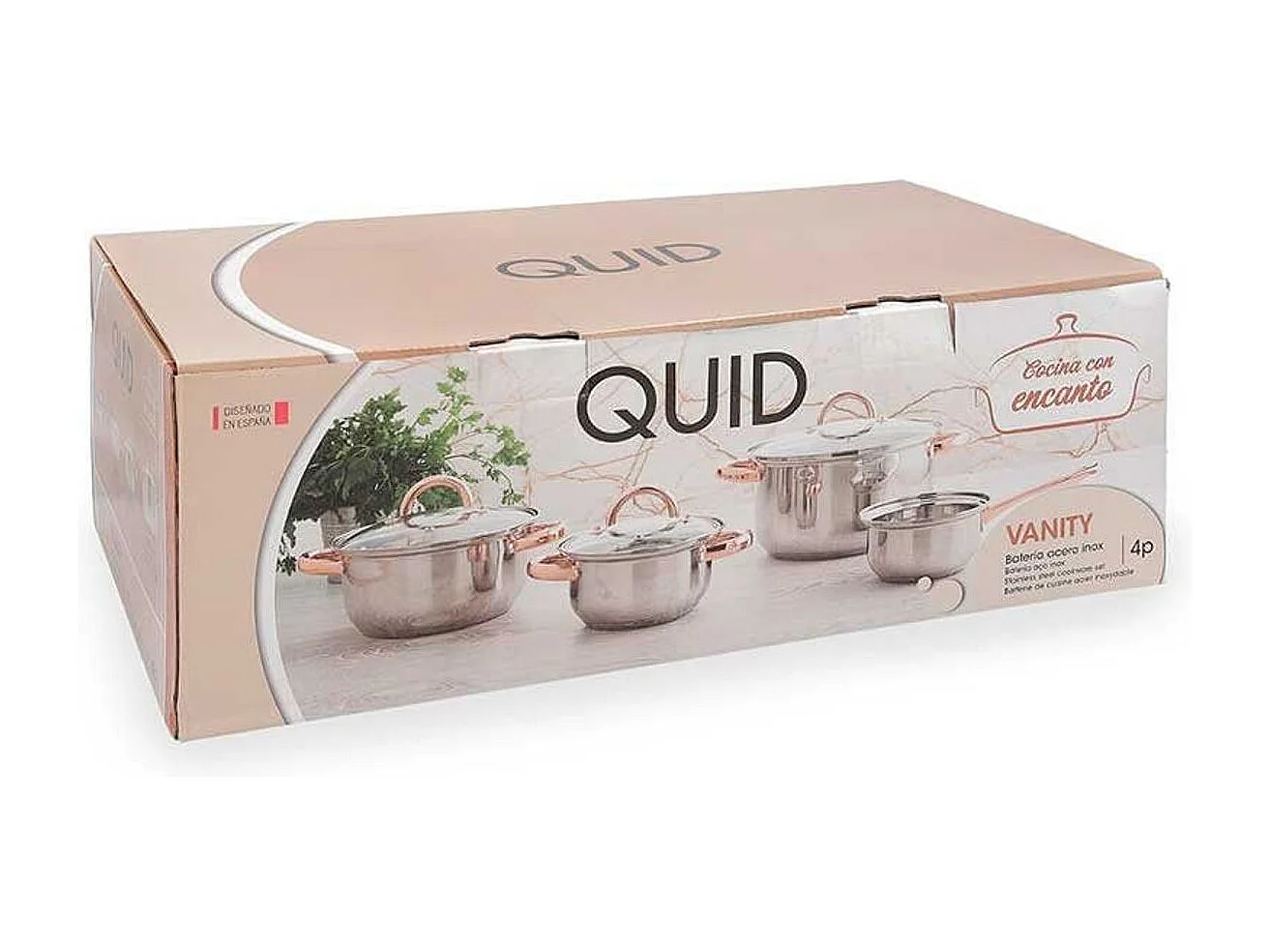 Batería de cocina Vanity Quid 7 piezas inox/bronce Ø14/Ø16/Ø20/Ø24 cm