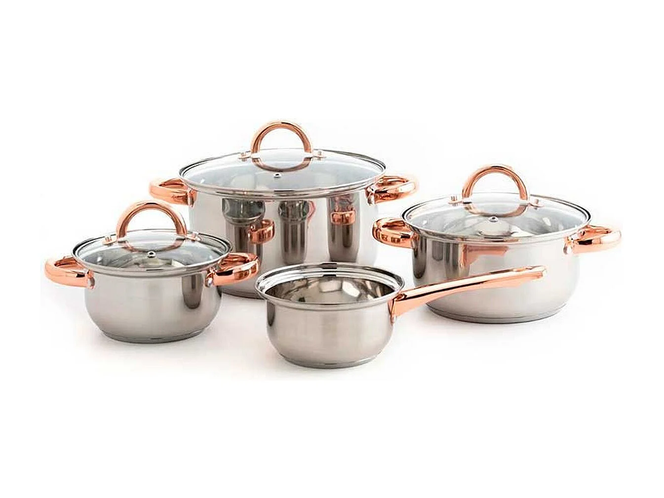 Batería de cocina Vanity Quid 7 piezas inox/bronce Ø14/Ø16/Ø20/Ø24 cm