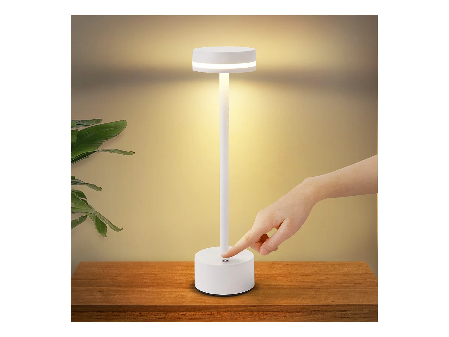 NETTLIFE Lampe de table led sans fil nettlife lampe de chevet à intensité variable avec batterie rechargeable usb-c lampe tactile blanche pour chambre