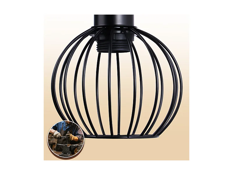 NETTLIFE Lampe de table vintage salon lampe de chevet e27 : lampe de table rétro 1 lumière au design industriel en métal noir  - sans ampoule