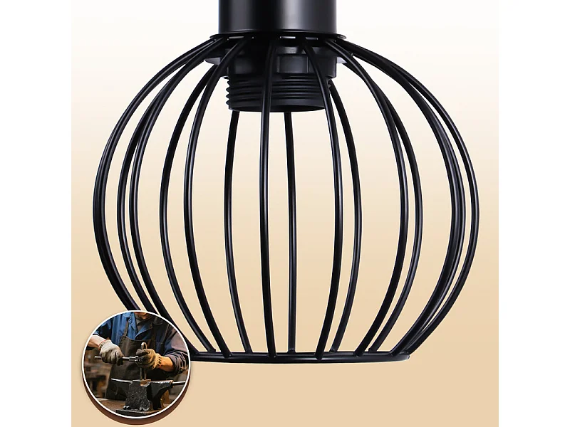 NETTLIFE Lampe de table vintage salon lampe de chevet e27 : lampe de table rétro 1 lumière au design industriel en métal noir  - sans ampoule