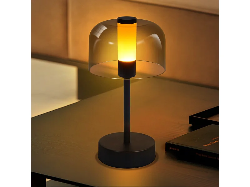 NETTLIFE Lampka nocna LED z funkcją ściemniania, zasilana bateryjnie, z funkcją ładowania przez USB-C, bezprzewodowa lampa stołowa 1800–6500 kHz