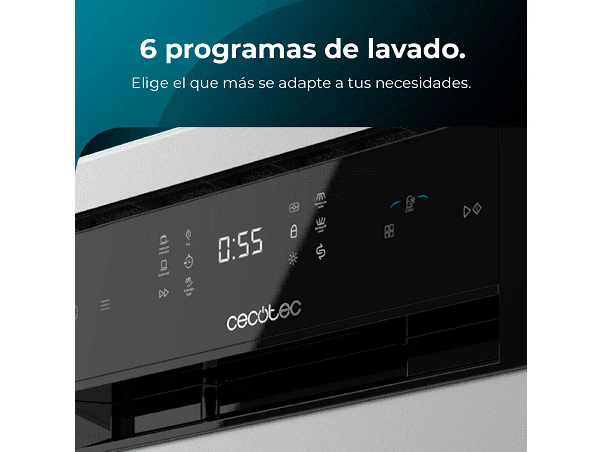 Lavavajillas Cecotec Bolero Aguazero 4201 Inox E 11 cubiertos 3 bandejas E inox 45 cm
