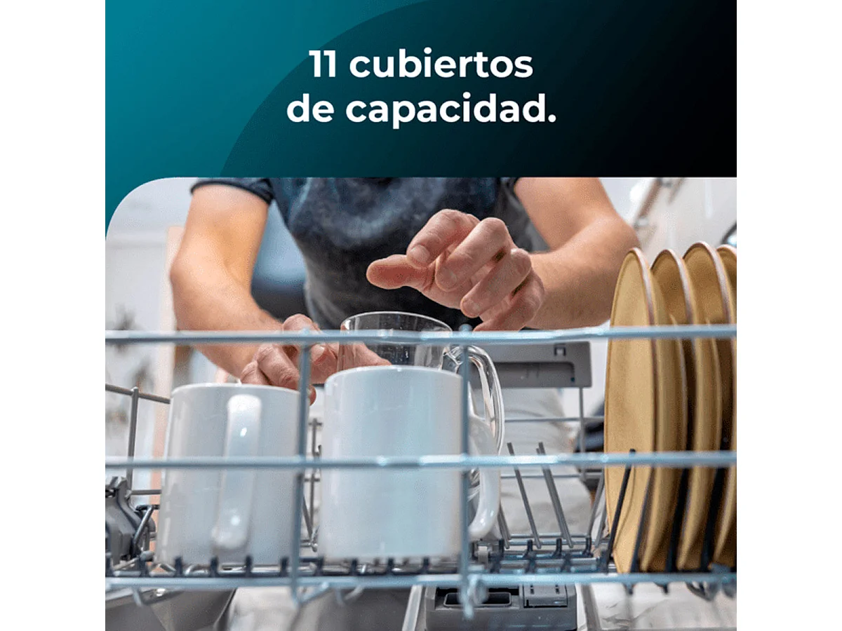 Lavavajillas Cecotec Bolero Aguazero 4201 Inox E 11 cubiertos 3 bandejas E inox 45 cm