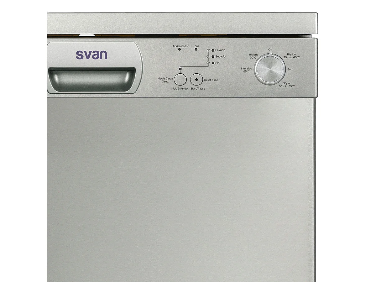 Lavavajillas Svan SJ12600EX 12 cubiertos 2 bandejas inox 59,8 cm