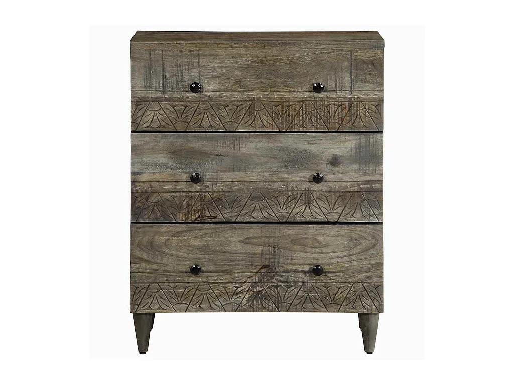 Credenza | Buffet | Armadio Grigio Chiaro 60x33,5x75 cm in Legno Massello di Mango