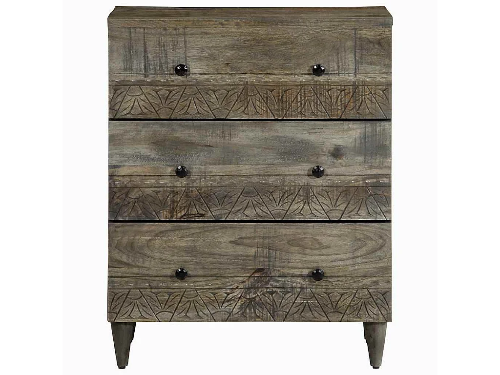 Credenza | Buffet | Armadio Grigio Chiaro 60x33,5x75 cm in Legno Massello di Mango