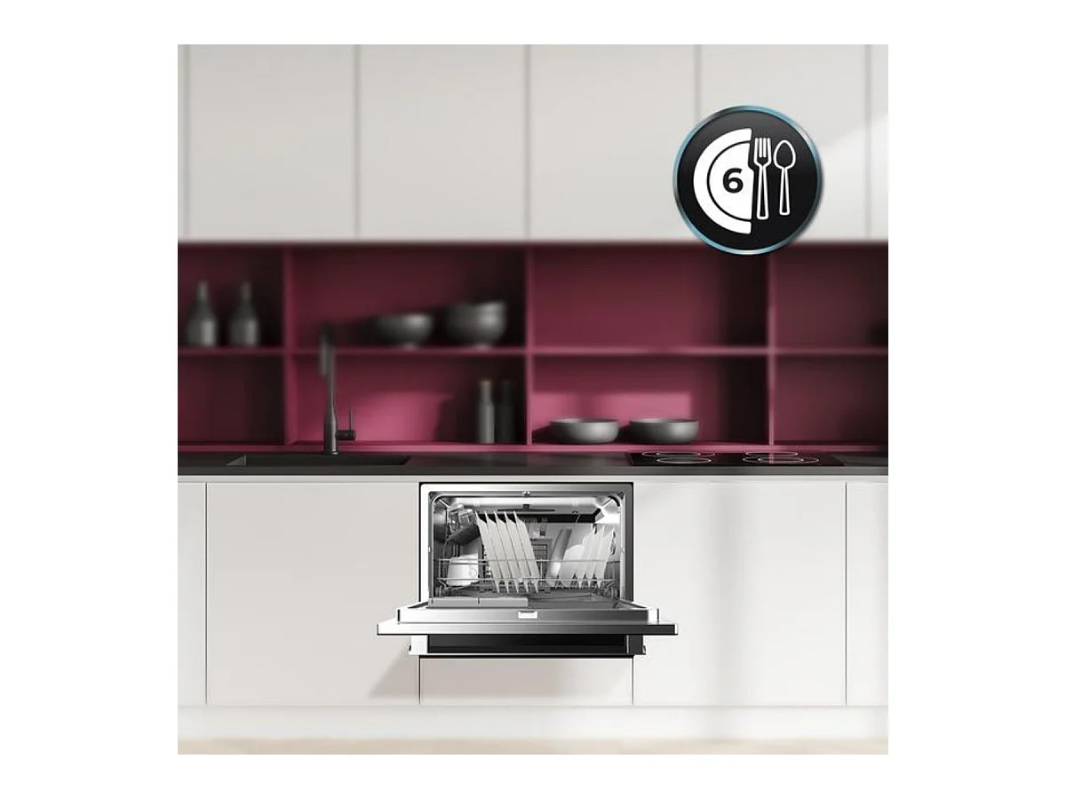 Lavavajillas Cecotec Bolero Aguazero 2400 6 servicios D negro 55 cm