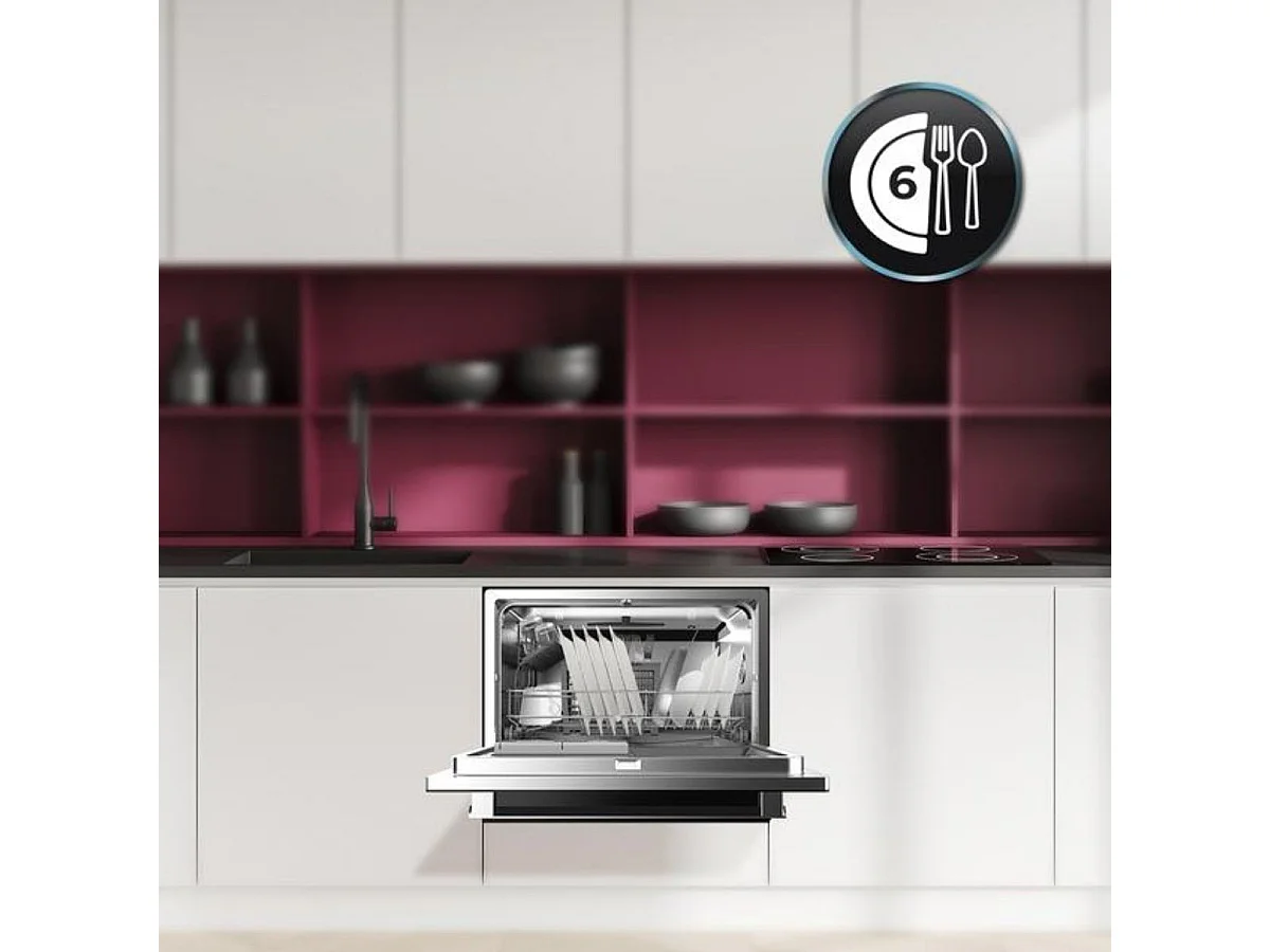 Lavavajillas Cecotec Bolero Aguazero 2400 6 servicios D negro 55 cm