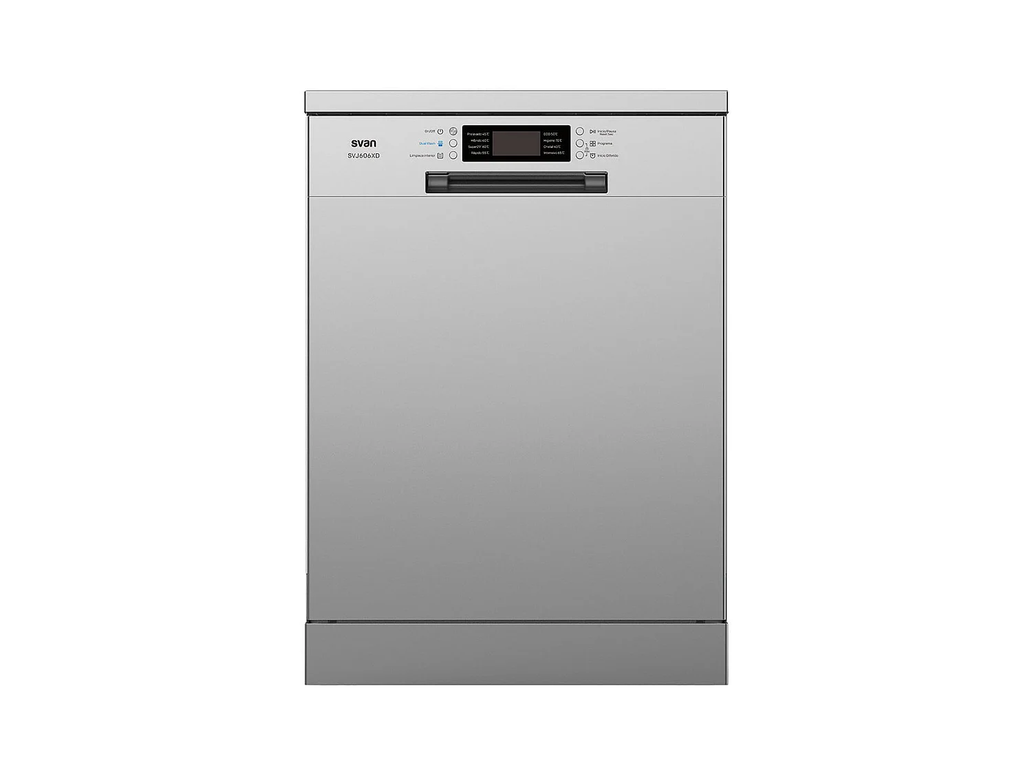 Lavavajillas Svan SVJ606XD 15 cubiertos 8 programas 3 bandejas D inox 84,5 cm
