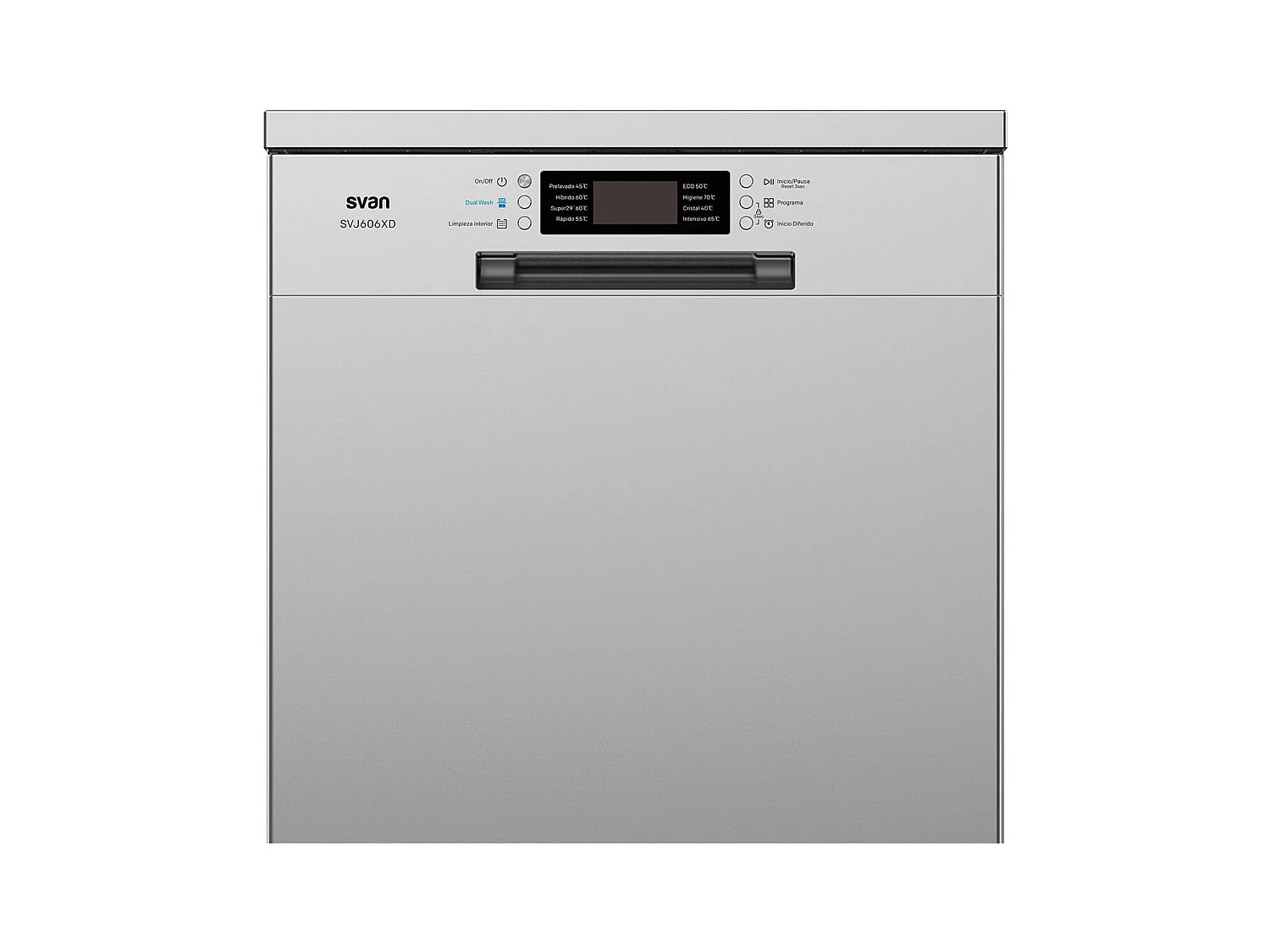 Lavavajillas Svan SVJ606XD 15 cubiertos 8 programas 3 bandejas D inox 84,5 cm