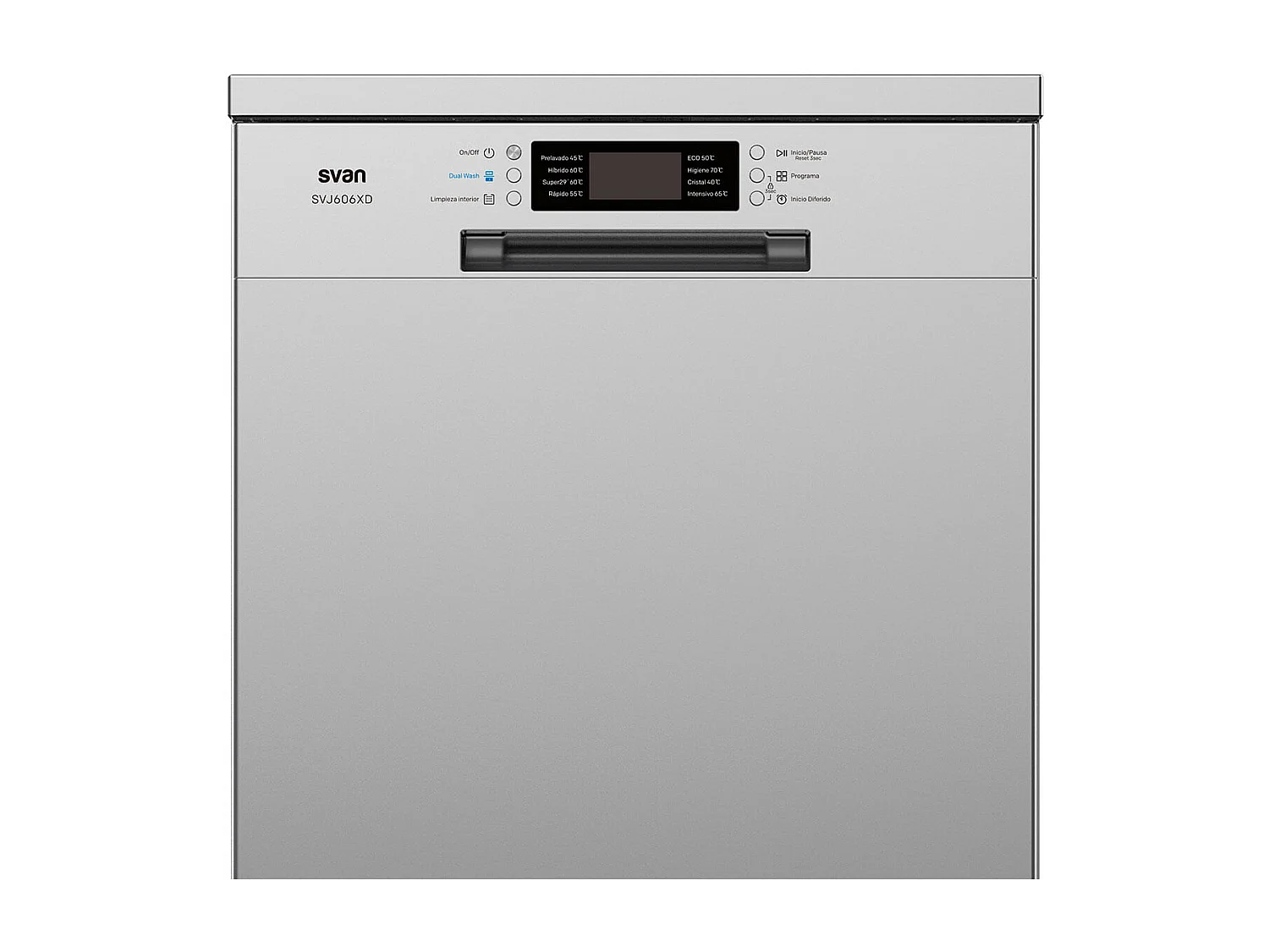 Lavavajillas Svan SVJ606XD 15 cubiertos 8 programas 3 bandejas D inox 84,5 cm