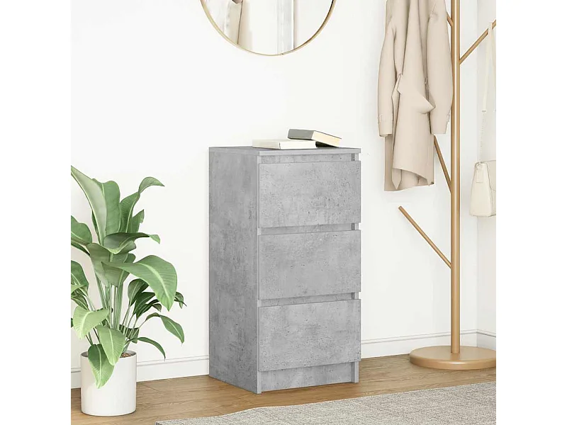 Credenza | Buffet | Armadio Grigio Cemento 37,5x35x76 cm in Legno Multistrato