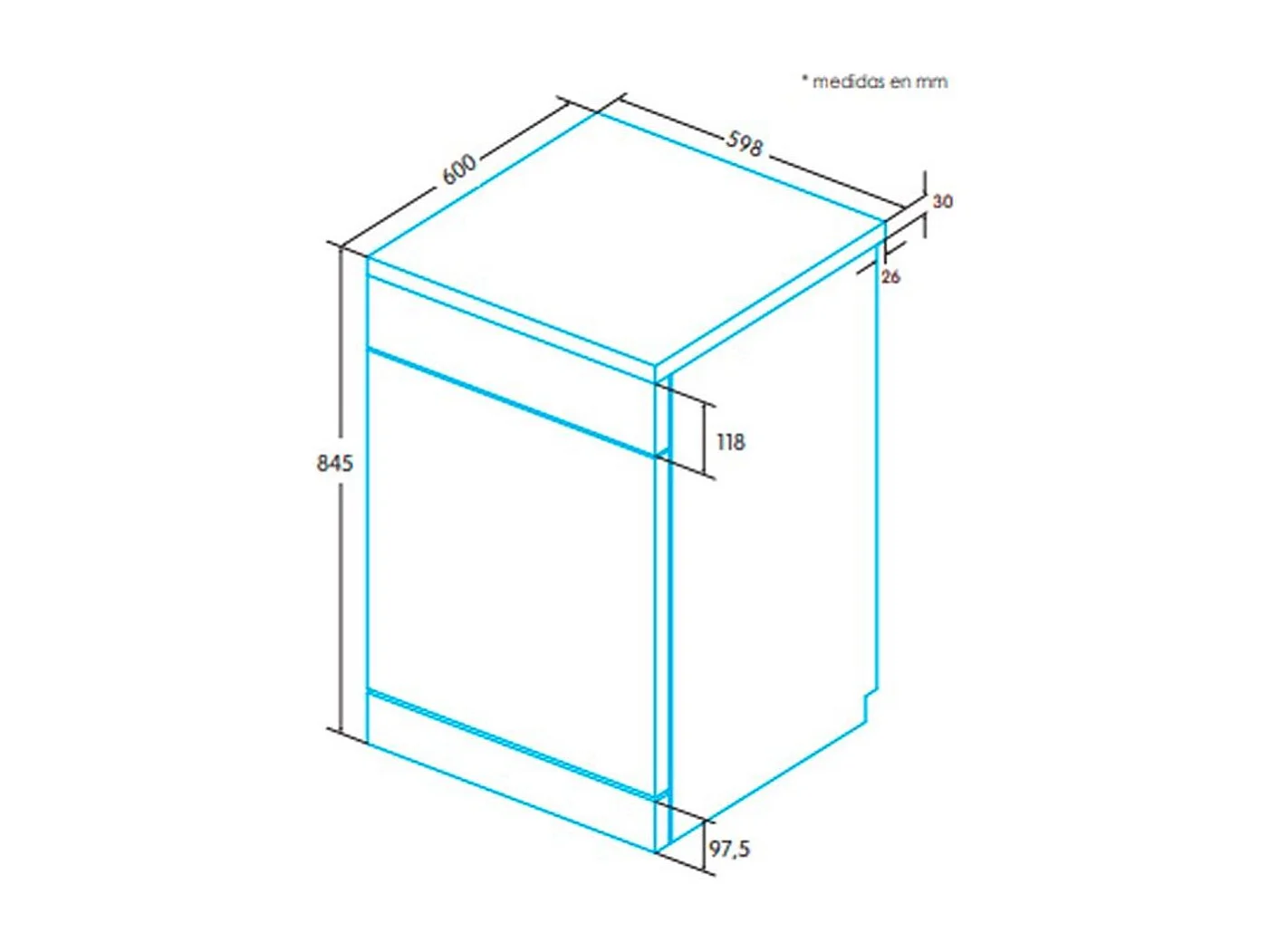 Lavavajillas Edesa EDW-6130X 13 servicios 6 programas E inox 59,8 cm