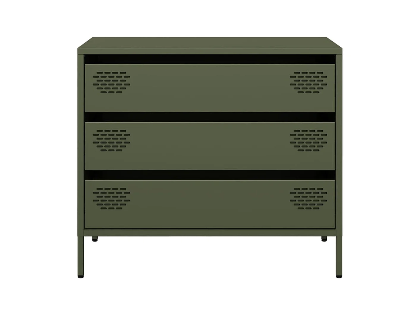Buffet | Commode à tiroir | Meuble de rangement vert olive 68x39x58,5 cm acier laminé à froid