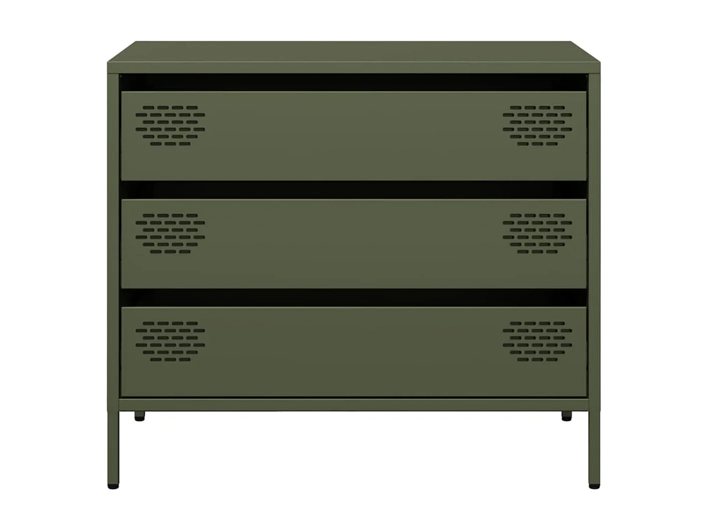 Buffet | Commode à tiroir | Meuble de rangement vert olive 68x39x58,5 cm acier laminé à froid