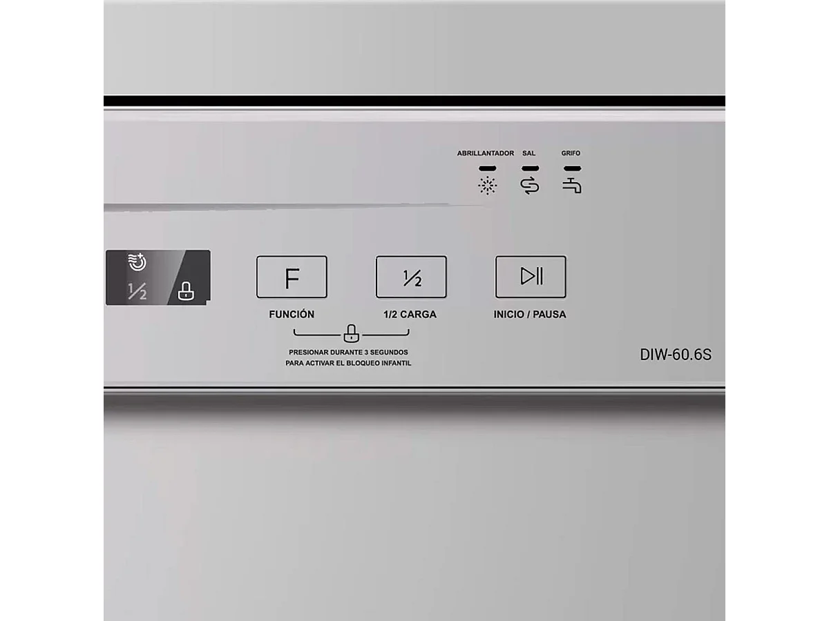 Lavavajillas Infiniton DIW-60.6S 12 servicios 7 programas E inox 59,8 cm