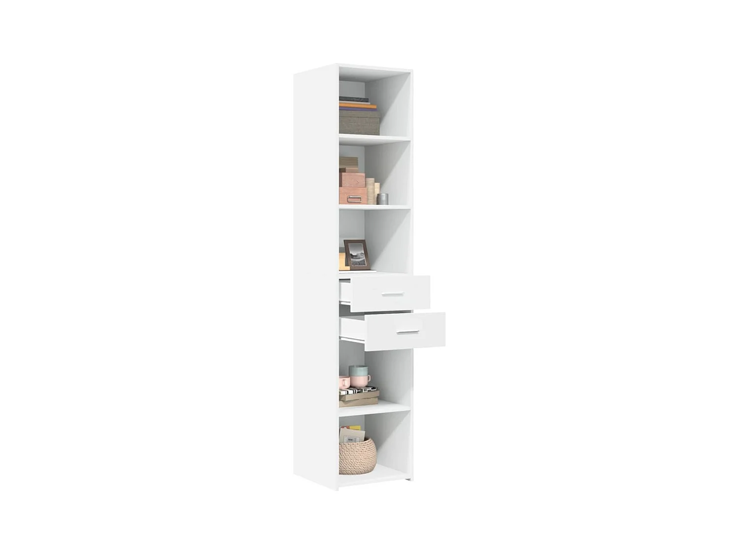 Buffet | Bahut | Meuble de rangement haut blanc 40x42,5x185 cm bois d'ingénierie