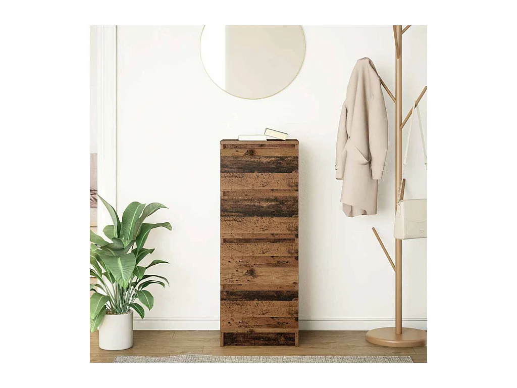 Buffet | Commode à tiroir | Meuble de rangement vieux bois 37,5x35x99 cm bois d'ingénierie