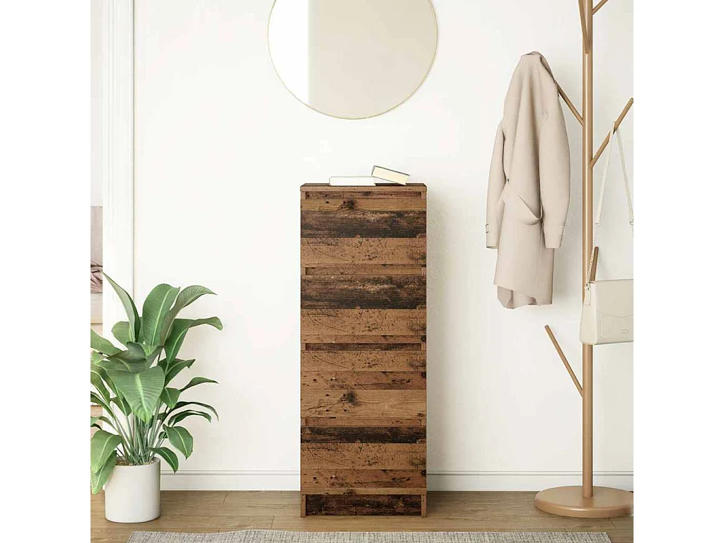Buffet | Commode à tiroir | Meuble de rangement vieux bois 37,5x35x99 cm bois d'ingénierie