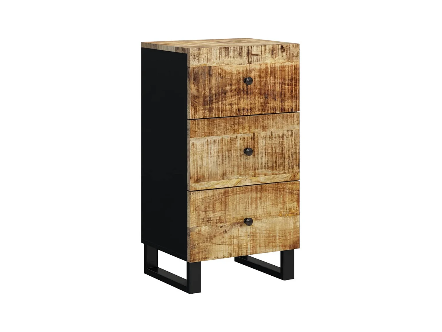 Credenza | Buffet | Armadio con 3 Cassetti 40x33,5x75 cm Legno Massello di Mango