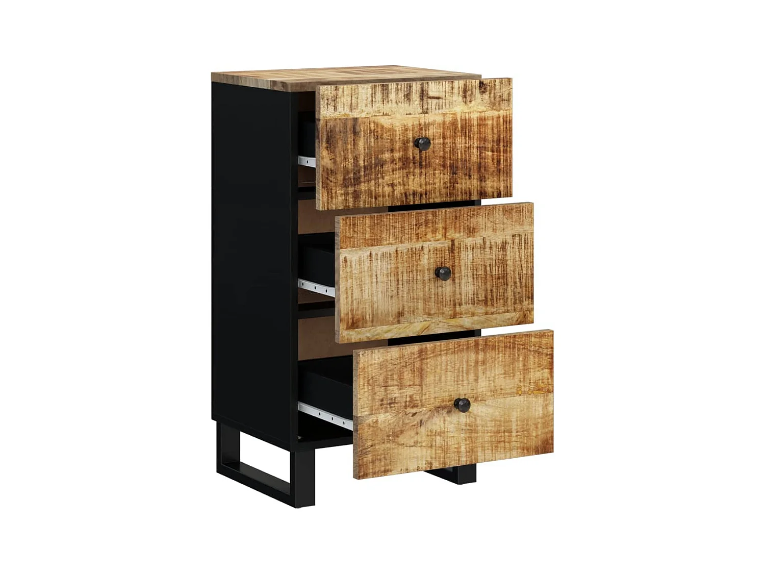 Credenza | Buffet | Armadio con 3 Cassetti 40x33,5x75 cm Legno Massello di Mango