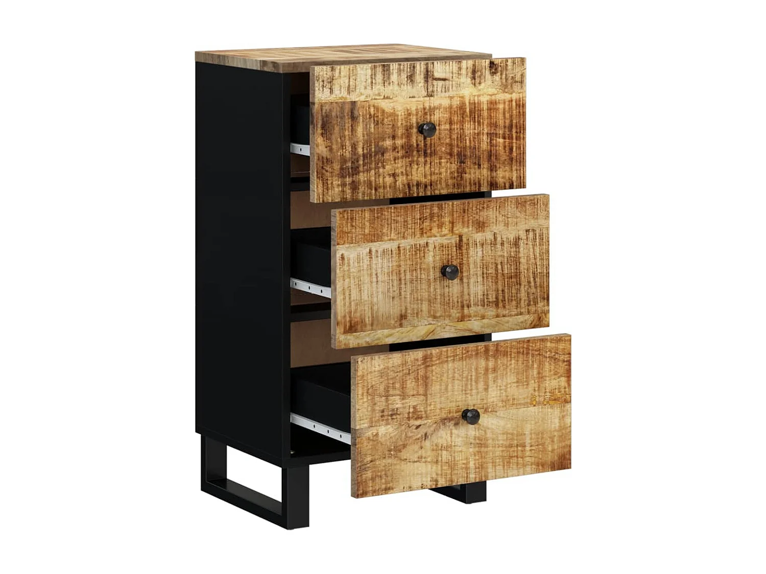 Credenza | Buffet | Armadio con 3 Cassetti 40x33,5x75 cm Legno Massello di Mango