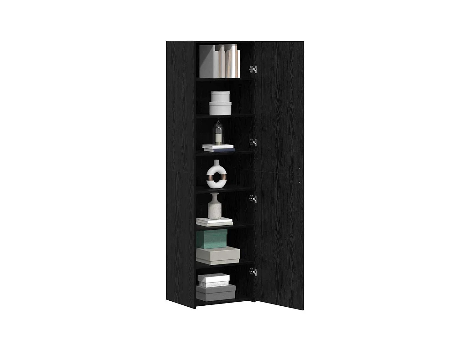 Buffet | Bahut | Meuble de rangement en chêne noir 50x42.5x185 cm en bois reconstitué