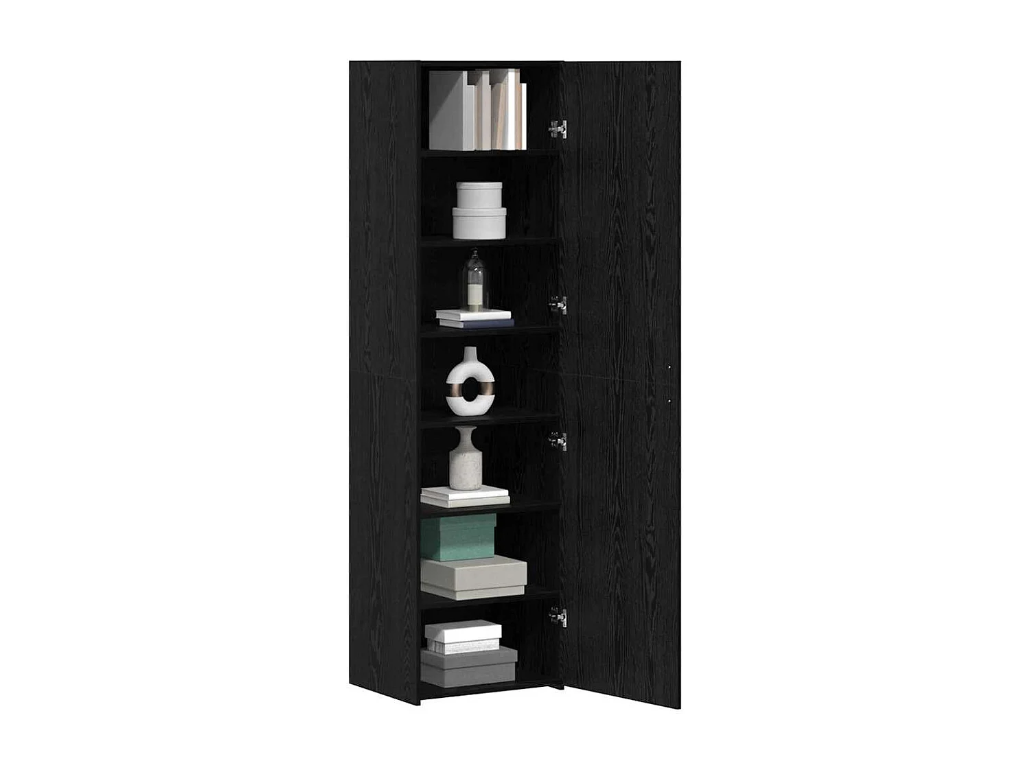 Buffet | Bahut | Meuble de rangement en chêne noir 50x42.5x185 cm en bois reconstitué