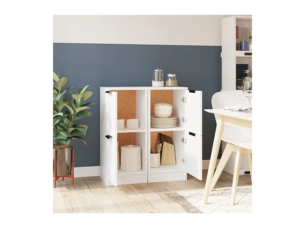 Buffets | Bahuts | Meuble de rangement 2 pcs blanc 30x30x70 cm bois d'ingénierie