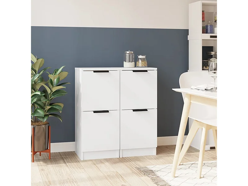 Buffets | Bahuts | Meuble de rangement 2 pcs blanc 30x30x70 cm bois d'ingénierie