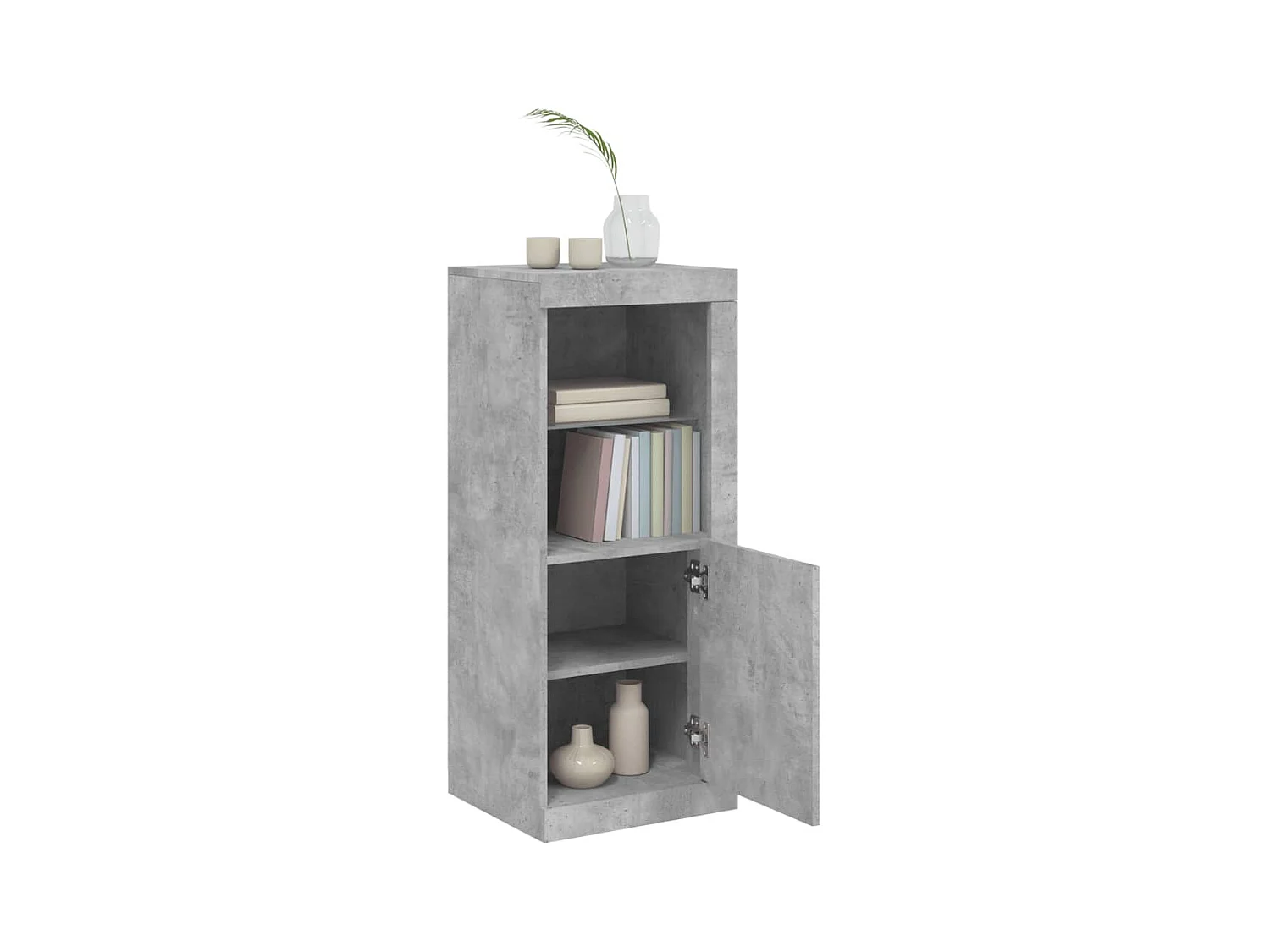 Buffet | Bahut | Meuble de rangement avec lumières LED gris béton 41x37x100 cm