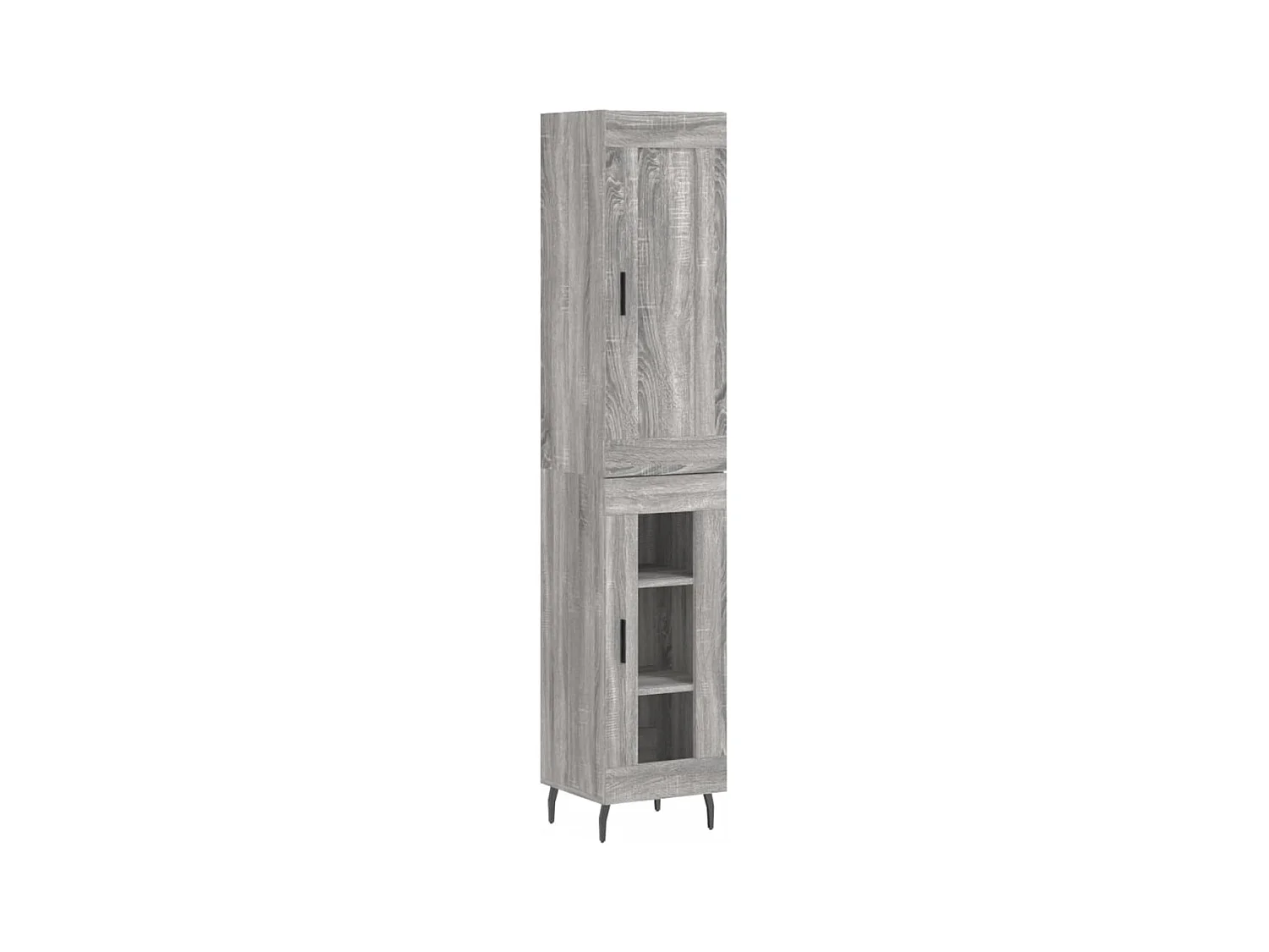 Buffet | Bahut | Meuble de rangement haut Sonoma gris 34,5x34x180 cm Bois d'ingénierie
