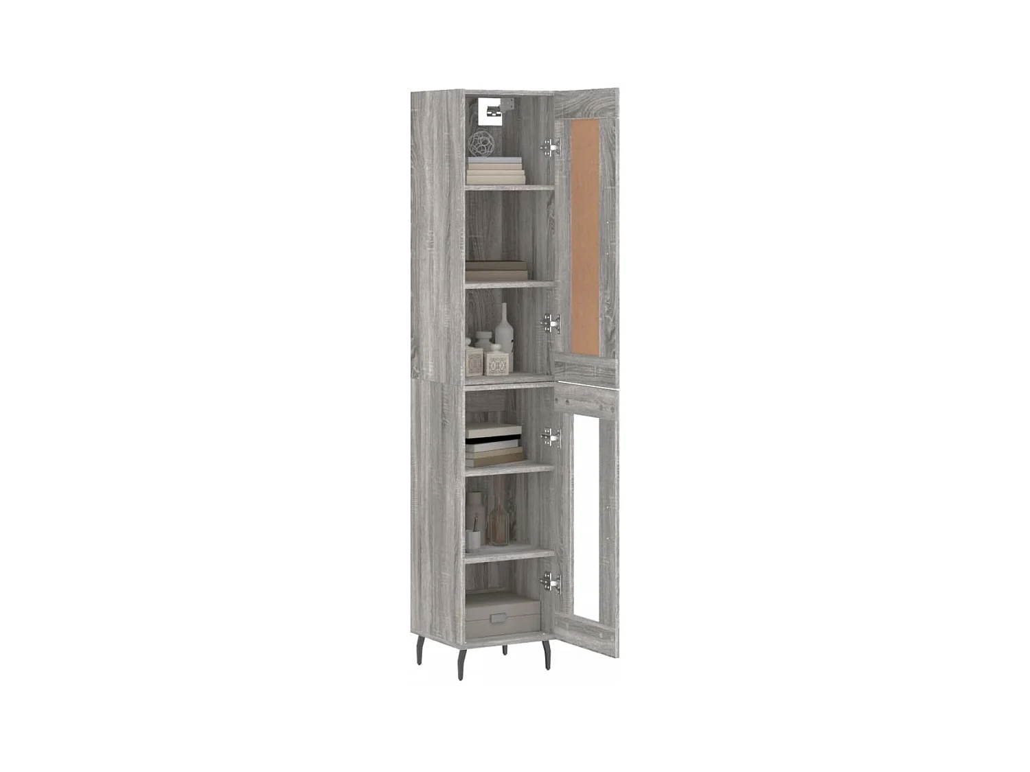 Buffet | Bahut | Meuble de rangement haut Sonoma gris 34,5x34x180 cm Bois d'ingénierie