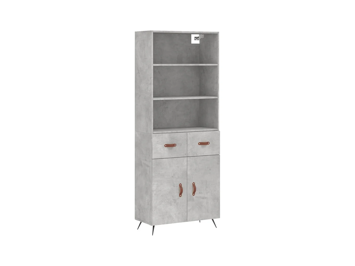 Buffet | Bahut | Meuble de rangement haut Gris béton 69,5x34x180 cm Bois d'ingénierie