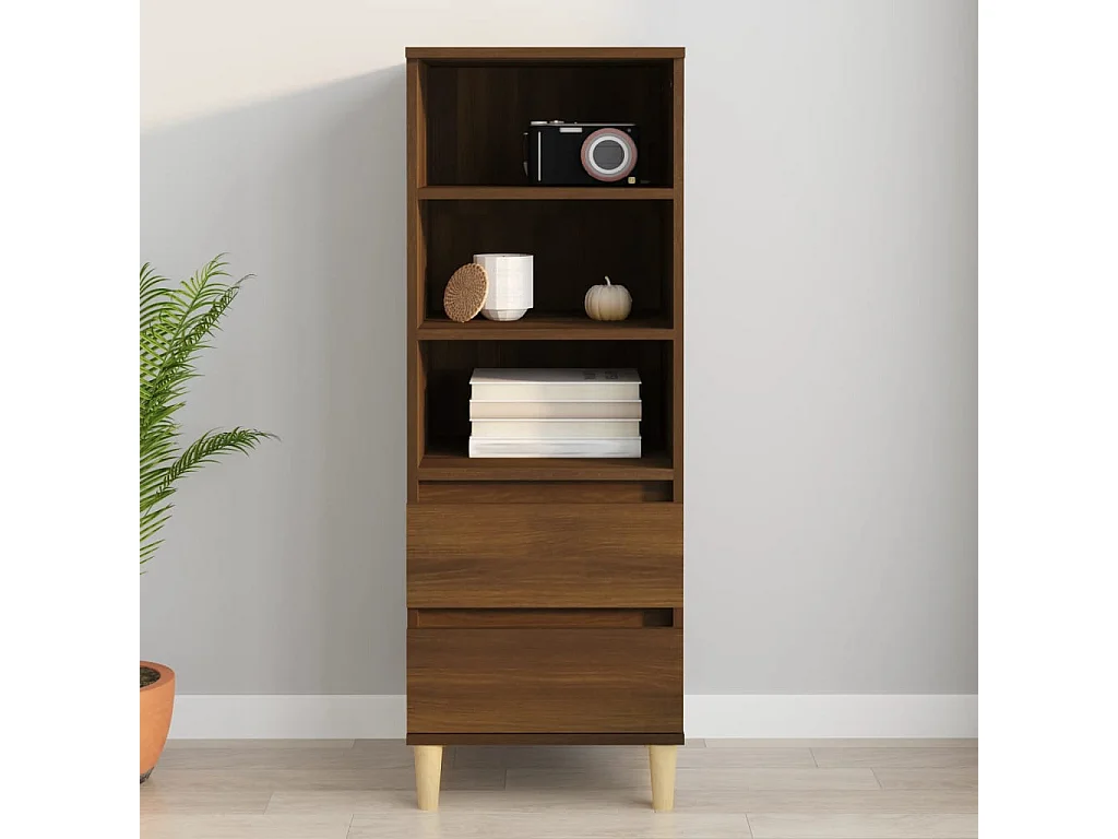 Credenza | Buffet | Armadio Rovere Marrone 40x36x110 cm in Legno Multistrato