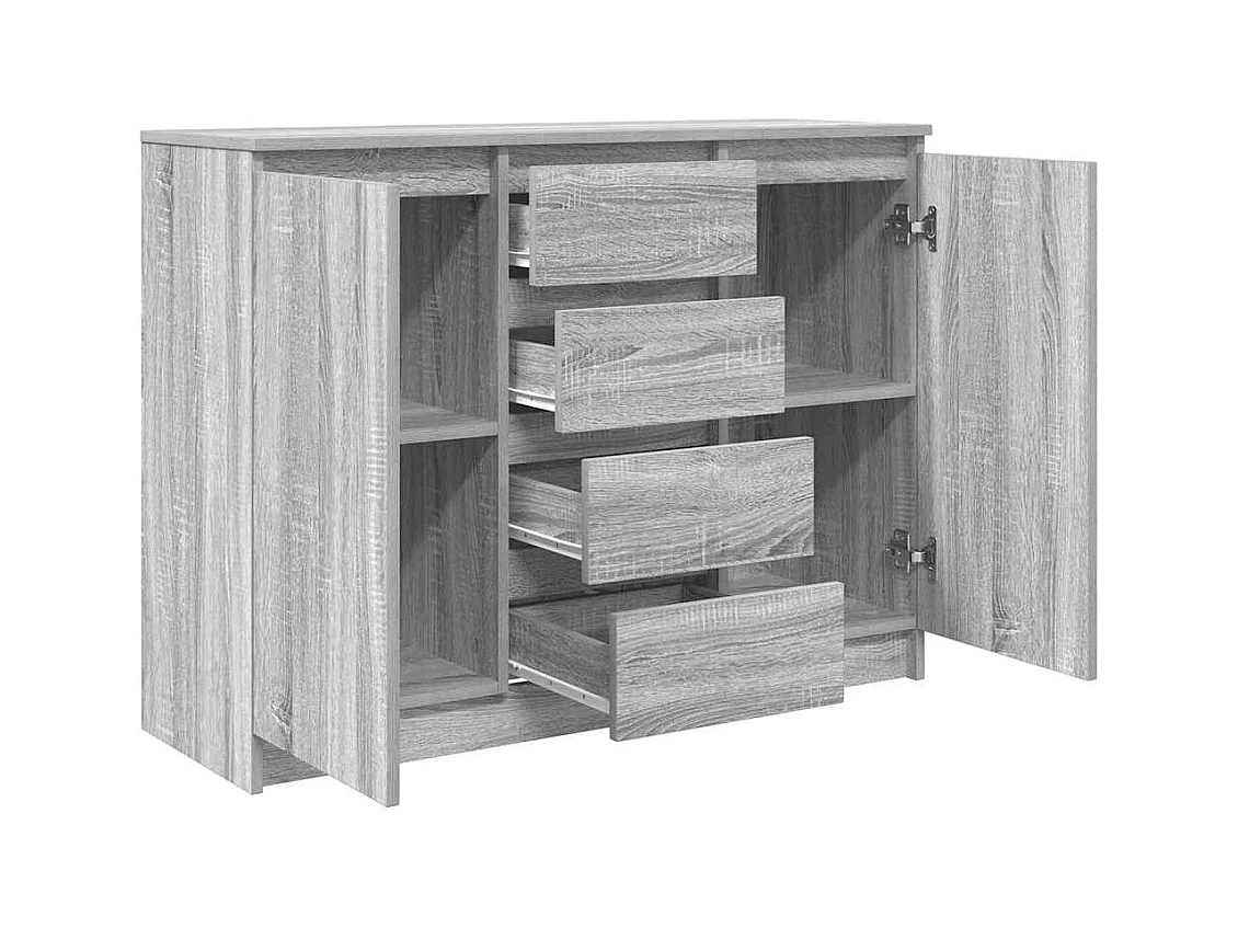 Buffet | Commode à tiroir | Meuble de rangement avec tiroirs sonoma gris 100,5x35x76cm bois d'ingénierie